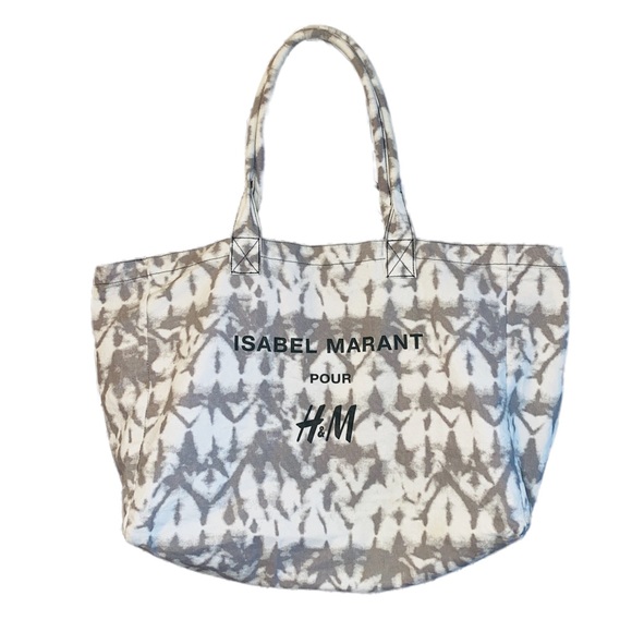 Isabel Marant Pour H&M Sustainable Fashion Reusable Large Tie Dye Canvas Tote - Picture 1 of 6